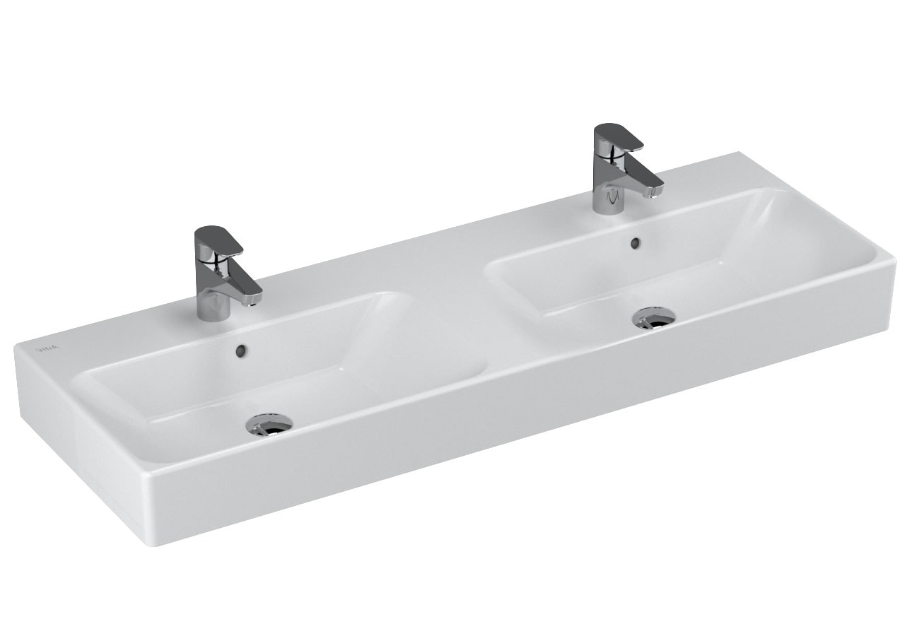 Nuo Washbasin with Two Bowls, 130cm
