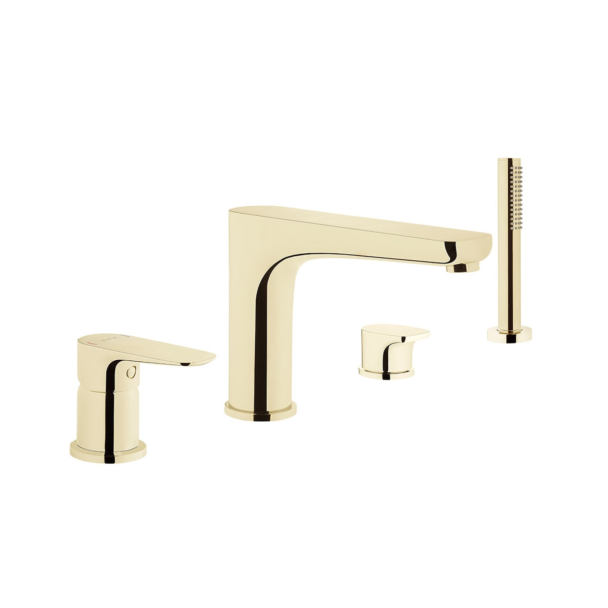 X-Line Bath Mixer (for 4-hole bathtubs-deck mounted with handshower)